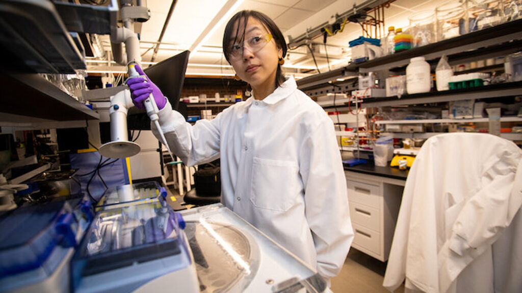 Biobot product manager Noriko Endo in the lab.
