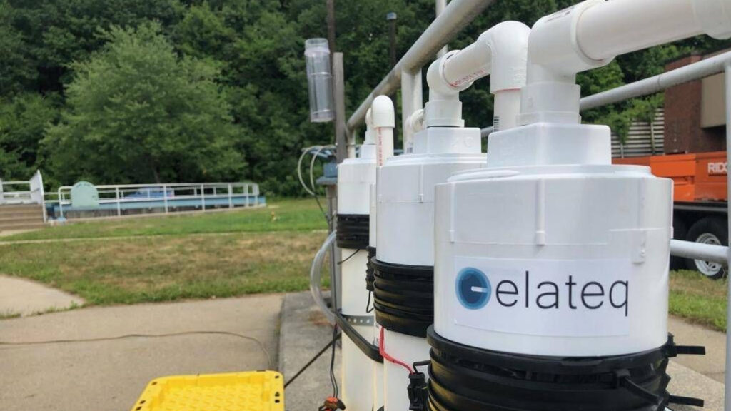 Elateq's water purifying device onsite.