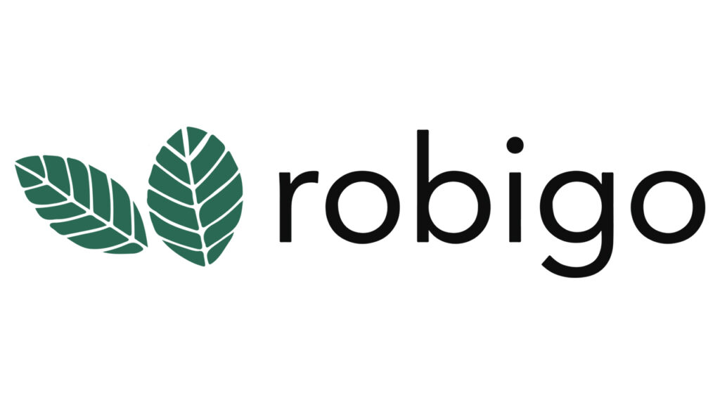 The Robigo logo: two leaves.