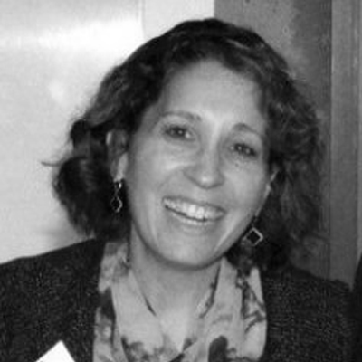 A black and white photo of Stephanie Cronin