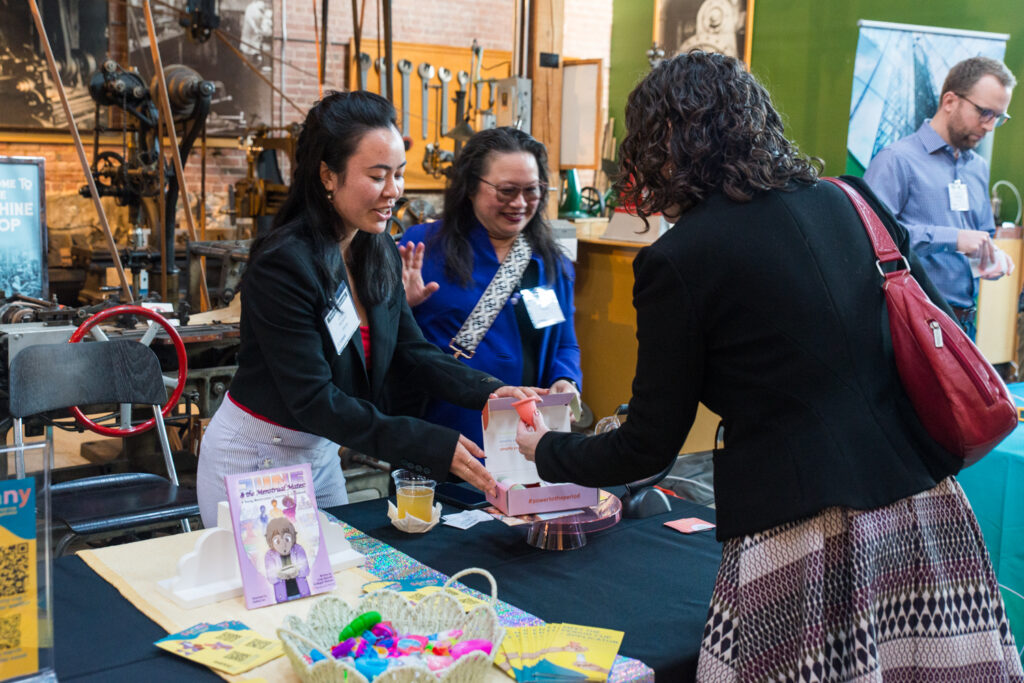 Sunny Period demo booth at the FORGE Spring Startup Showcase