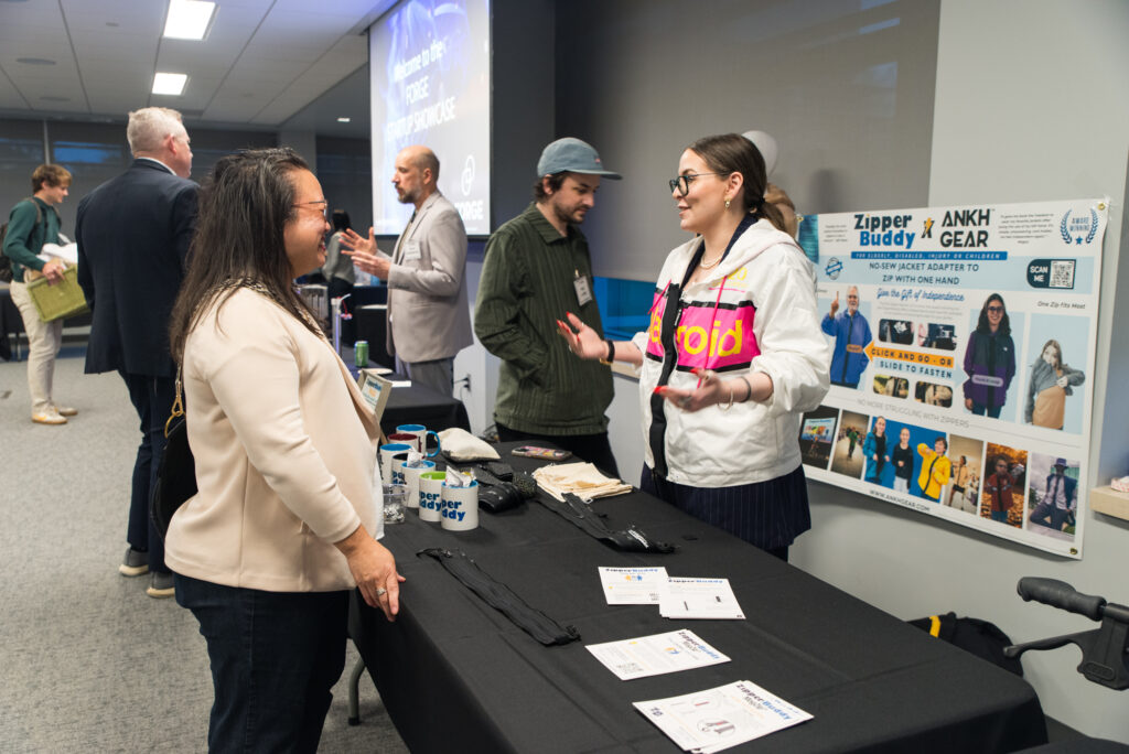 ZipperBuddy table at the FORGE Fall Startup Showcase