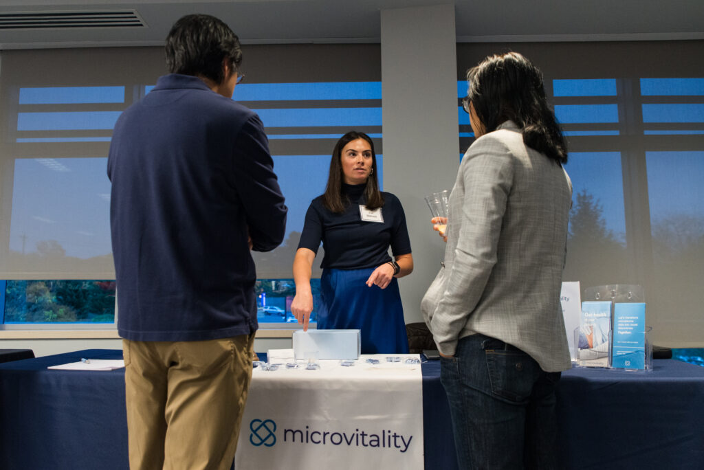 Microvitality table at the FORGE Fall Startup Showcase