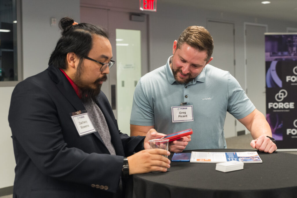 Alternative Manufacturing Inc. table at the FORGE Fall Startup Showcase