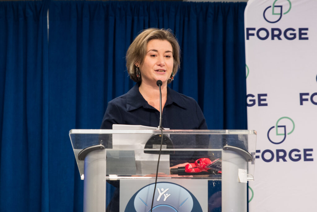 FORGE President and Executive Director Laura Teicher at the FORGE Fall Startup Showcase