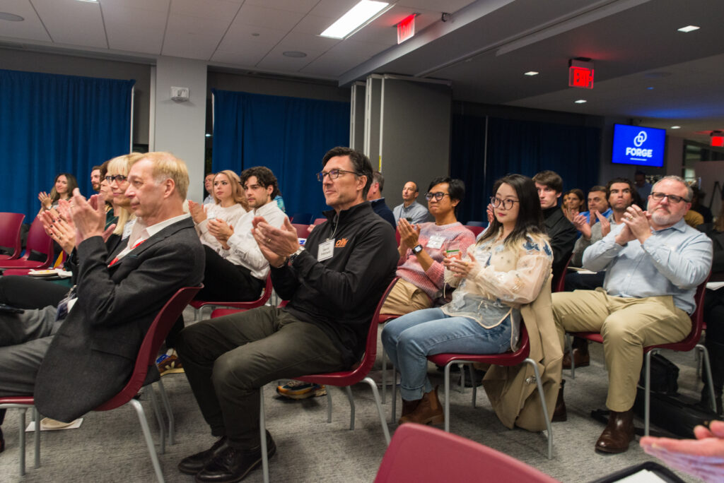 The audience at the FORGE Fall Startup Showcase