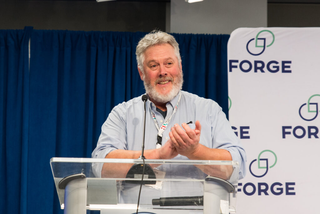 Dassault Systèmes SOLIDWORKS for Startups Program Manager Rollin Willis at the FORGE Fall Startup Showcase