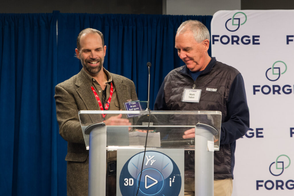 Adam Rodrigues and Mark Tabor at the FORGE Fall Startup Showcase