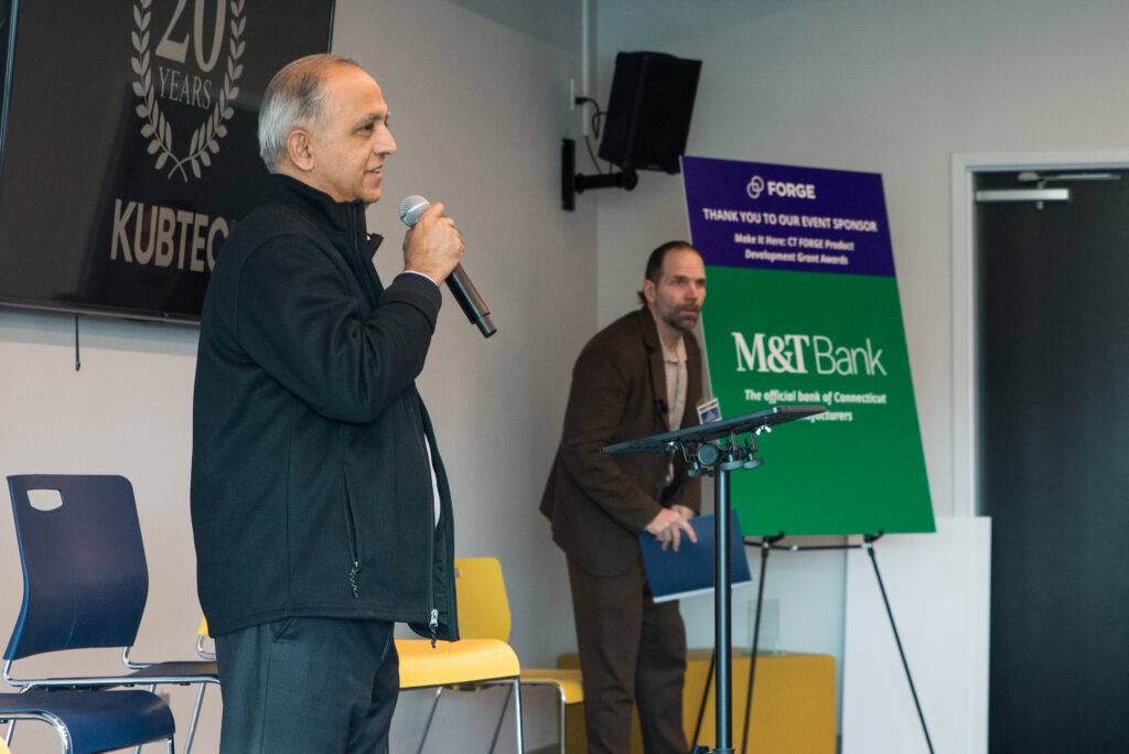 KUBTEC co-owner and CEO Vikram Butani at the grant award announcement