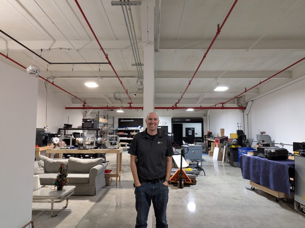 Founder Joshua Hinman at the CT3D shop